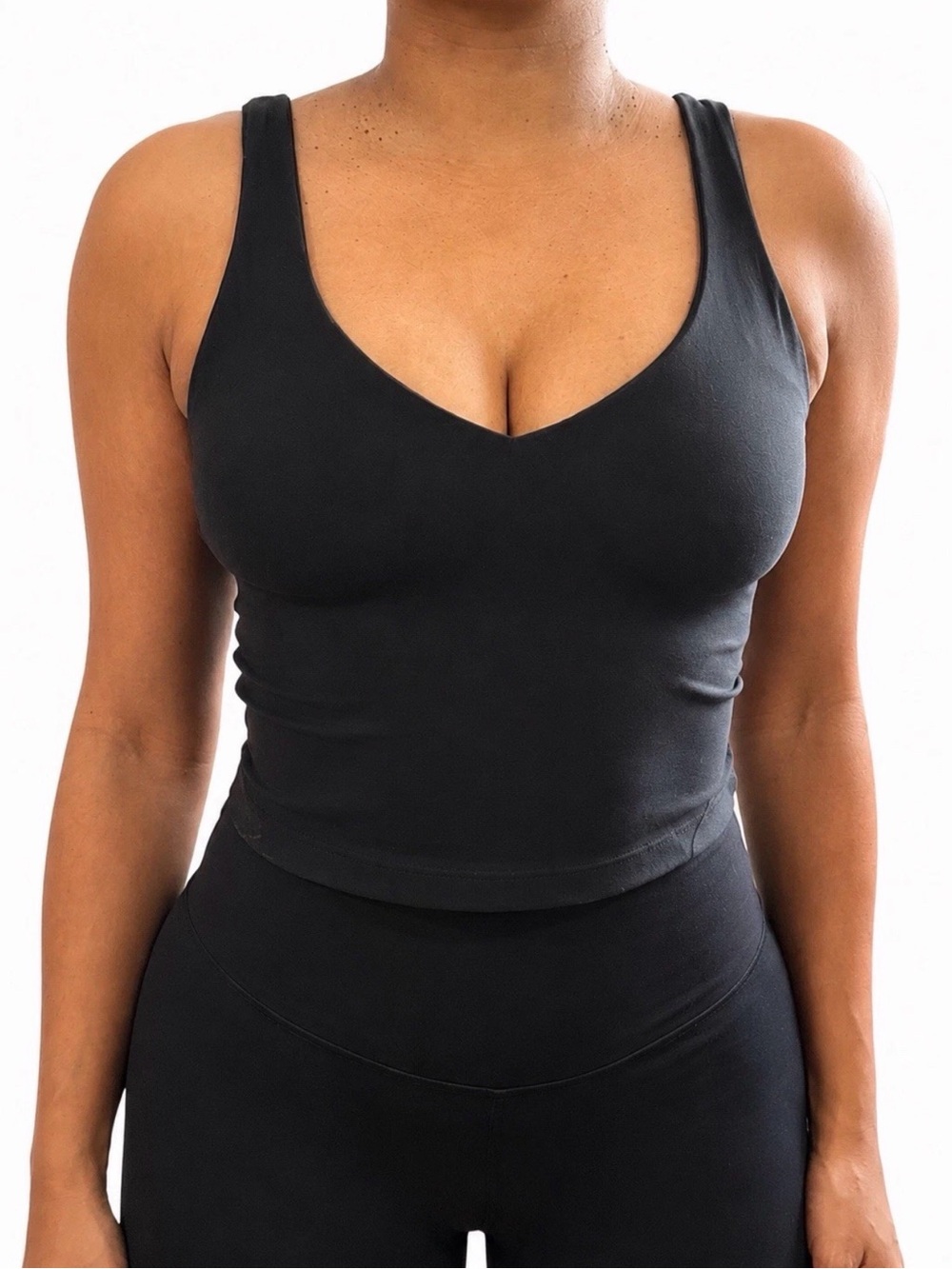 Lululemon Align Tank Black Built-In Bra Cropped Yoga Top Size 6